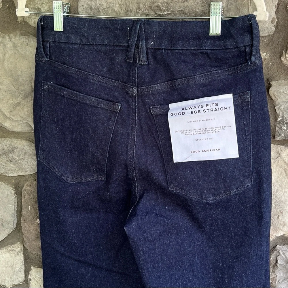 NEW Size 6-12 Good American Good Legs Always Fits Mid Rise Straight Indigo Jean - Picture 8 of 9